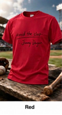 ⚾ “Avoid the Clap” Baseball Tee – Jimmy Dugan Quote Shirt