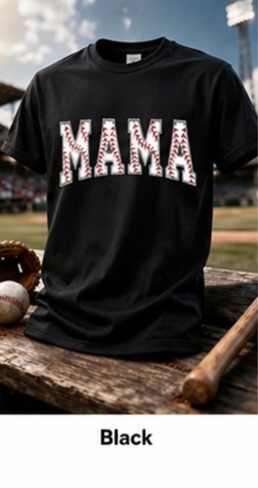 ⚾ “MAMA” Baseball Stitch Tee