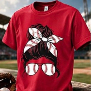 ⚾ Baseball Mom Messy Bun Tee – Game Day Style